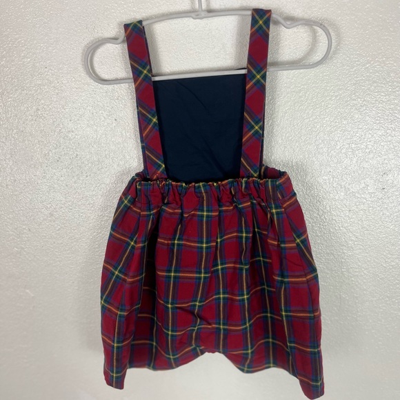 Sophie and Lucas Red plaid tartan overall romper holiday 4t - Picture 4 of 5